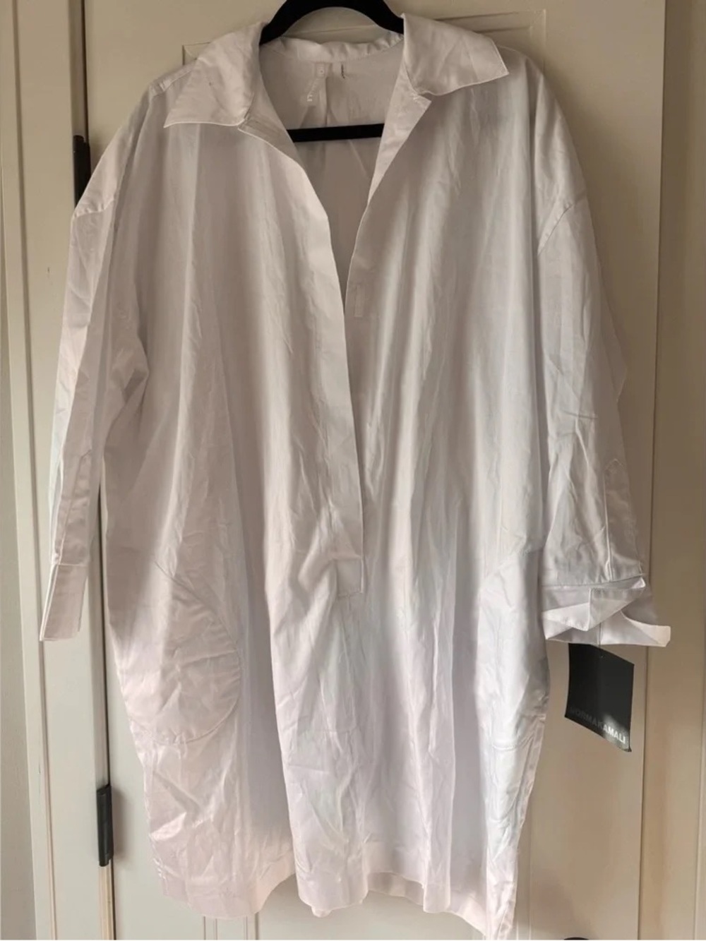 White Men's Oversized Button-Front Shirt